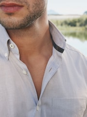 Barbour® Neutral Brown 100% Cotton Long Sleeve Oxford Shirt - Image 10 of 13