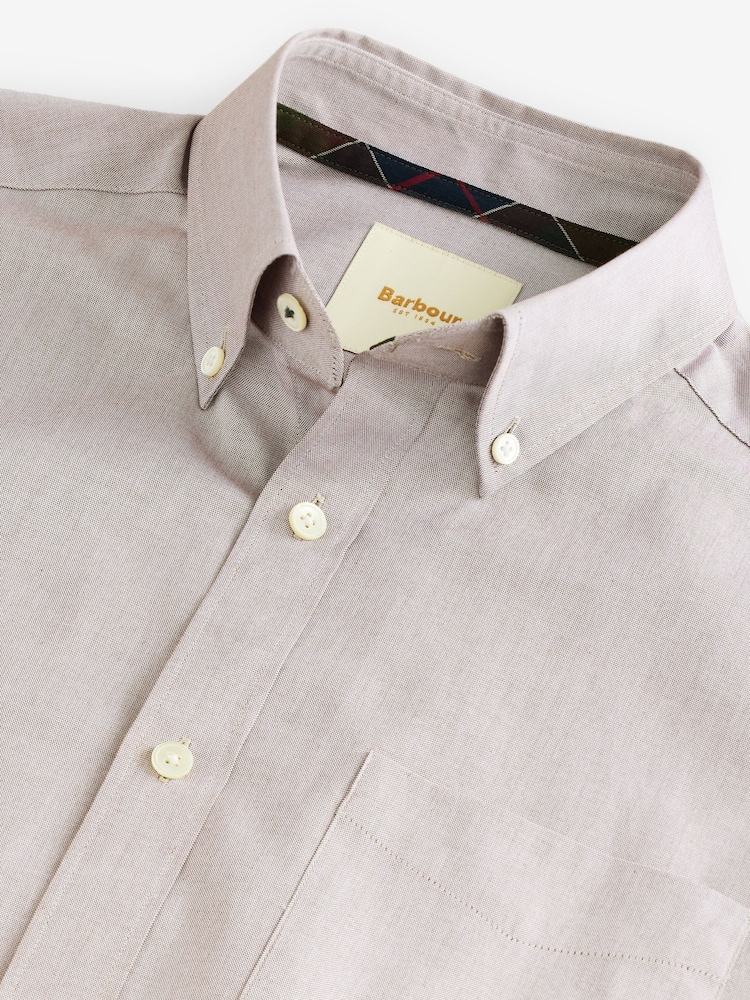 Barbour® Neutral Brown 100% Cotton Long Sleeve Oxford Shirt - Image 13 of 13