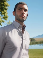 Barbour® Neutral Brown 100% Cotton Long Sleeve Oxford Shirt - Image 5 of 13