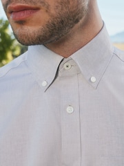 Barbour® Neutral Brown 100% Cotton Long Sleeve Oxford Shirt - Image 9 of 13