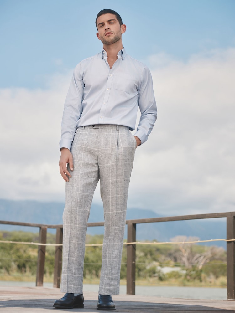Barbour® Blue 100% Cotton Long Sleeve Oxford Shirt - Image 2 of 8