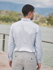 Barbour® Blue 100% Cotton Long Sleeve Oxford Shirt - Image 3 of 8