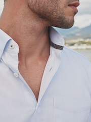 Barbour® Blue 100% Cotton Long Sleeve Oxford Shirt - Image 4 of 8