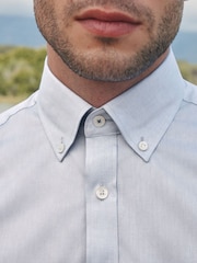 Barbour® Blue 100% Cotton Long Sleeve Oxford Shirt - Image 5 of 8
