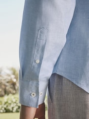 Barbour® Blue Long Sleeve Blend Shirt - Image 4 of 9