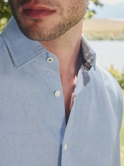 Barbour® Blue Long Sleeve Blend Shirt - Image 6 of 9