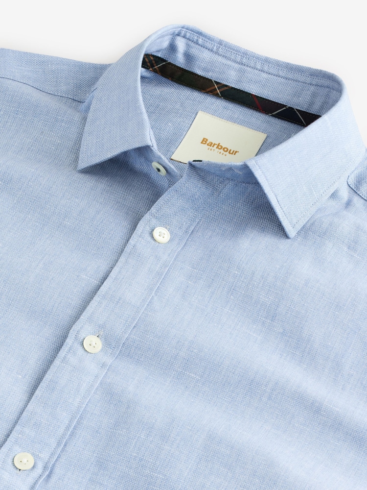 Barbour® Blue Long Sleeve Blend Shirt - Image 9 of 9