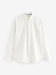 Barbour® White Textured Long Sleeve Blend Shirt - Image 5 of 7