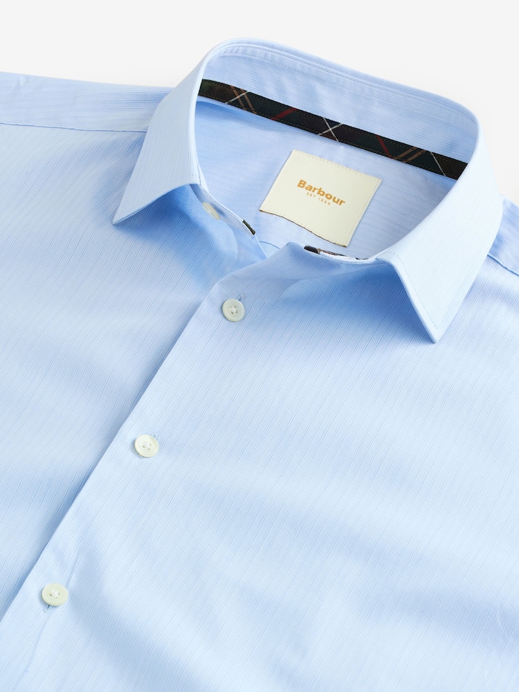Barbour® Blue Stripe 100% Cotton Long Sleeve Shirt - Image 8 of 8