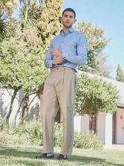 Barbour® Navy Puppytooth Long Sleeve Blend Shirt - Image 2 of 9