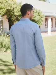 Barbour® Navy Puppytooth Long Sleeve Blend Shirt - Image 3 of 9