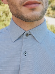 Barbour® Navy Puppytooth Long Sleeve Blend Shirt - Image 5 of 9