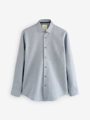 Barbour® Navy Puppytooth Long Sleeve Blend Shirt - Image 7 of 9