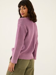 FatFace Elia Dusky Purple Laundered Knitted Jumper - Image 2 of 6