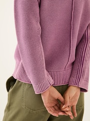 FatFace Elia Dusky Purple Laundered Knitted Jumper - Image 4 of 6