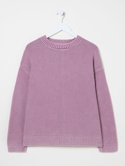 FatFace Elia Dusky Purple Laundered Knitted Jumper - Image 6 of 6