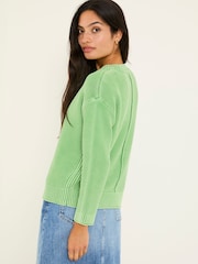 FatFace Elia Mint Green Laundered Knitted Jumper - Image 2 of 5