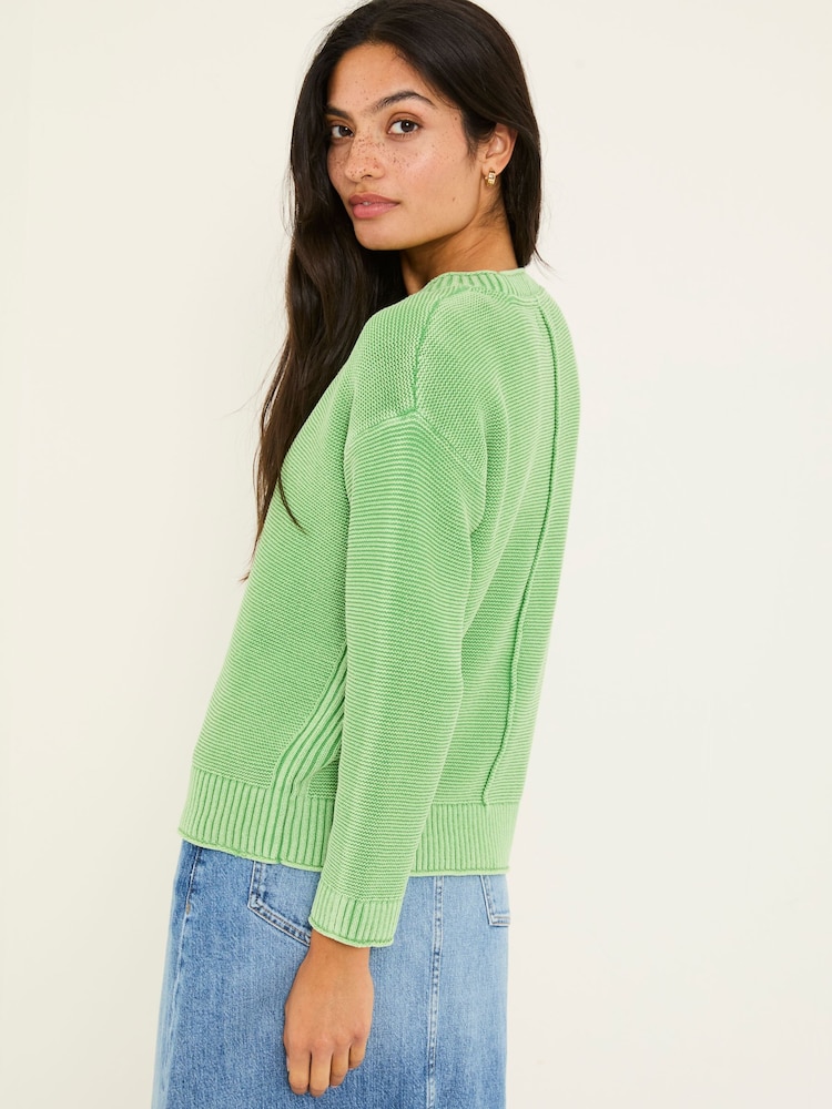 FatFace Elia Mint Green Laundered Knitted Jumper - Image 2 of 5
