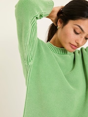 FatFace Elia Mint Green Laundered Knitted Jumper - Image 4 of 5