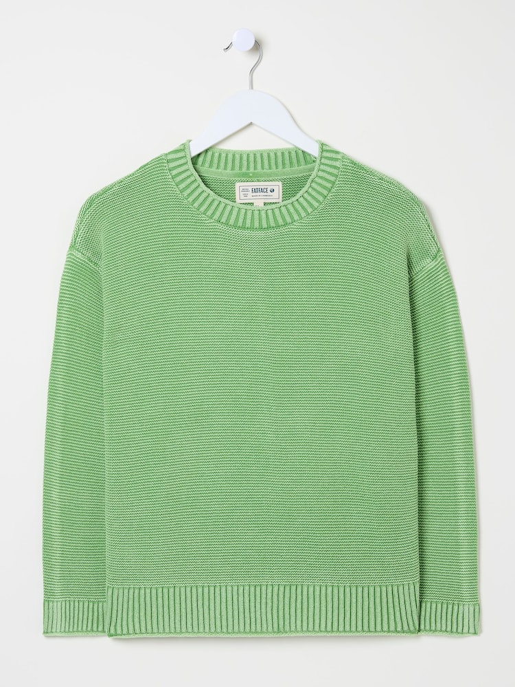 FatFace Elia Mint Green Laundered Knitted Jumper - Image 5 of 5