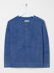 FatFace Elia Ink Blue Laundered Knitted Jumper - Image 10 of 10