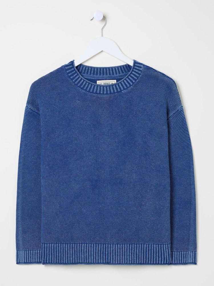 FatFace Elia Ink Blue Laundered Knitted Jumper - Image 10 of 10