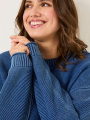 FatFace Elia Ink Blue Laundered Knitted Jumper - Image 5 of 10