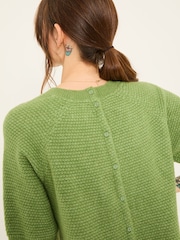 FatFace Zandra Green Textured Knitted T-Shirt - Image 5 of 6