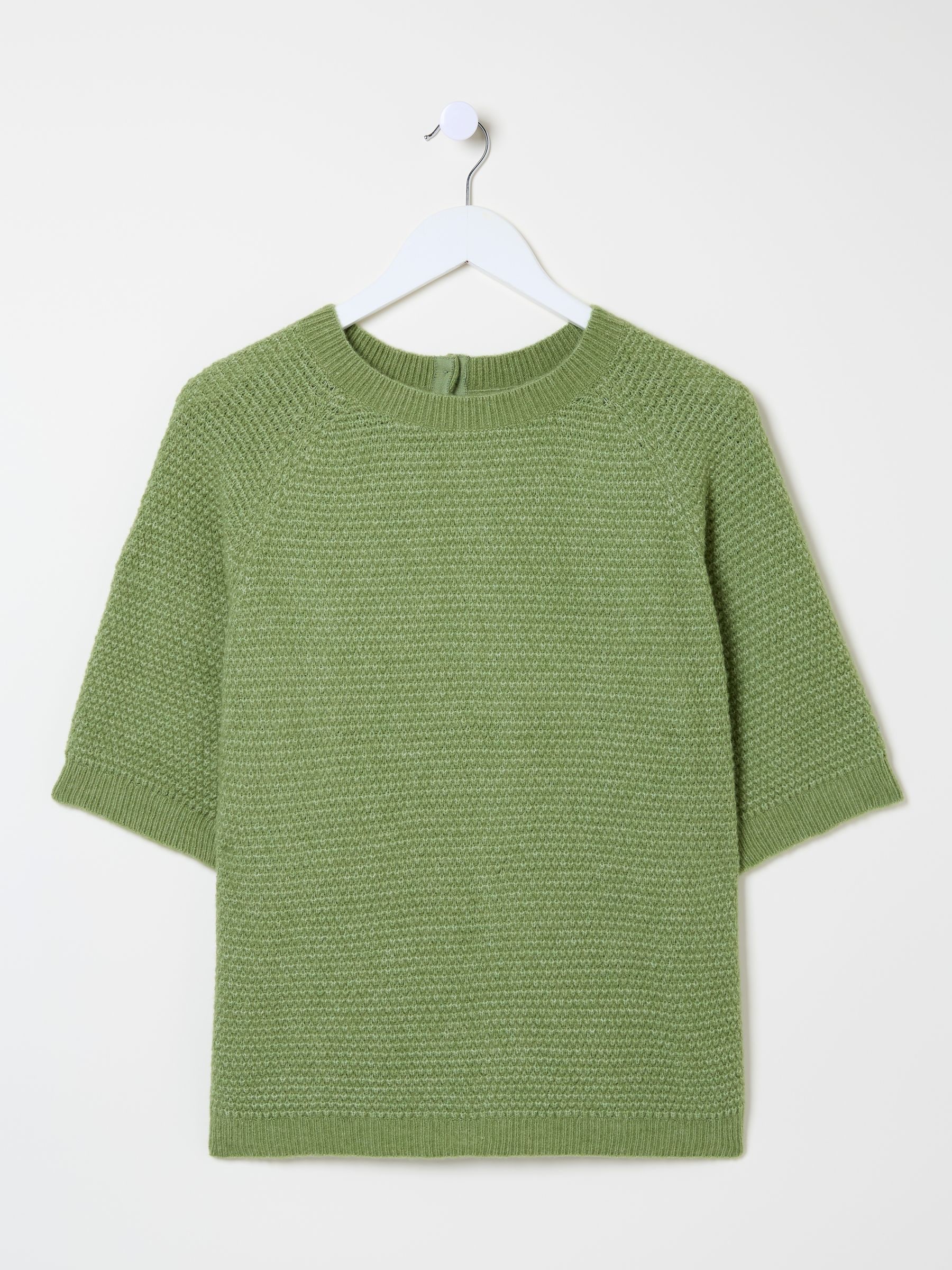 Buy FatFace Zandra Green Textured Knitted T-Shirt from the