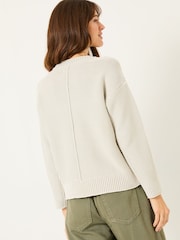 FatFace Elia Stone Laundered Knitted Jumper - Image 2 of 10