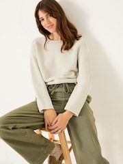 FatFace Elia Stone Laundered Knitted Jumper - Image 3 of 10