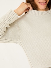 FatFace Elia Stone Laundered Knitted Jumper - Image 5 of 10