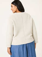 FatFace Elia Stone Laundered Knitted Jumper - Image 7 of 10