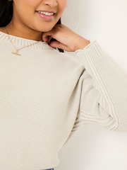 FatFace Elia Stone Laundered Knitted Jumper - Image 9 of 10