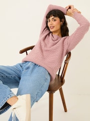 FatFace Mid Pink Jessie Textured Knitted Jumper - Image 3 of 6