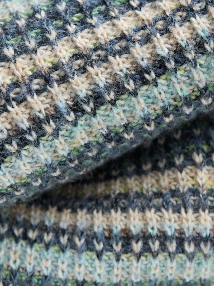 FatFace Blue Soraya Stripe Knitted Crew Neck Jumper - Image 7 of 7