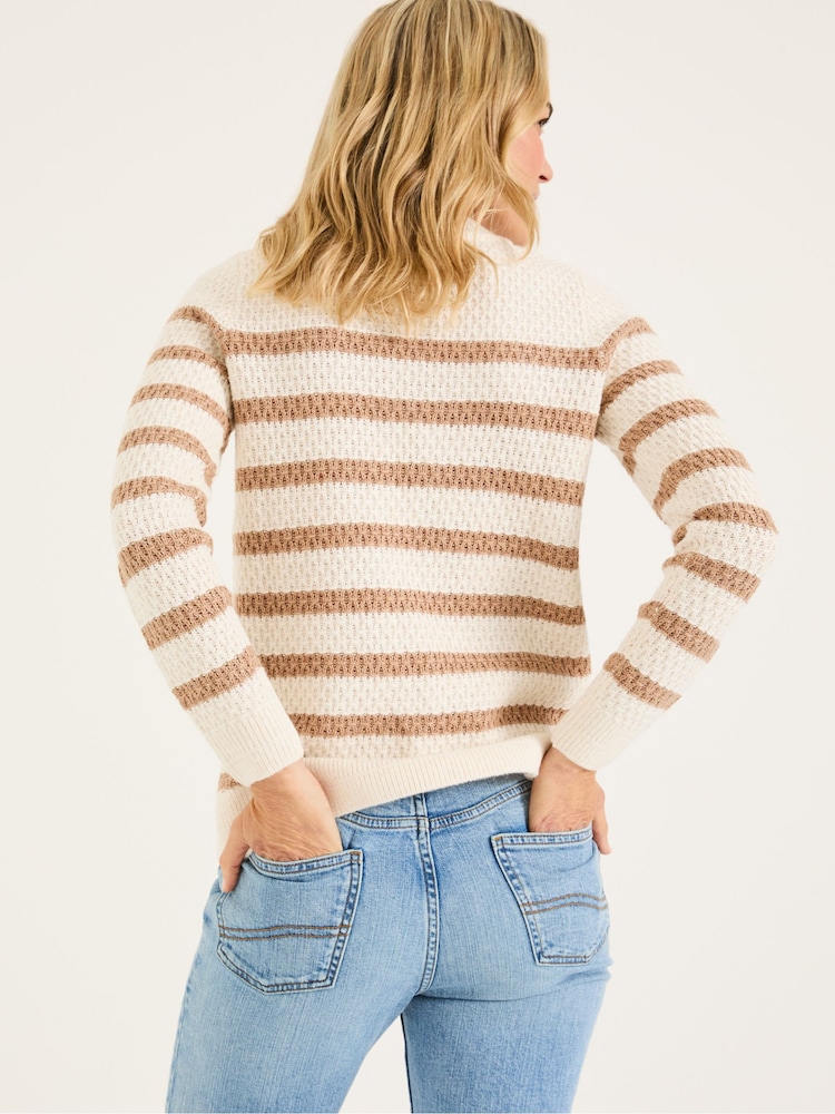 FatFace Ella Ivory Stripe Knitted Jumper - Image 2 of 4