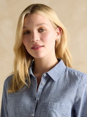 Joules Ida Blue Cotton Shirt - Image 5 of 7