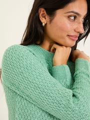 FatFace Ella Mint Green Textured Jumper - Image 4 of 6