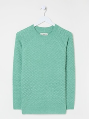 FatFace Ella Mint Green Textured Jumper - Image 6 of 6