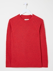 FatFace Ella Red Textured Jumper - Image 10 of 10
