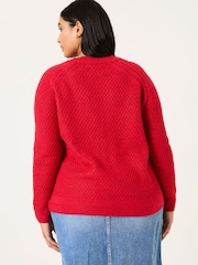 FatFace Ella Red Textured Jumper - Image 5 of 10