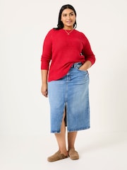 FatFace Ella Red Textured Jumper - Image 6 of 10
