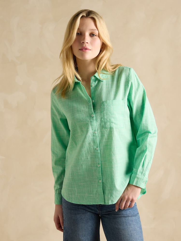 Joules Ida Green Cotton Shirt - Image 1 of 7