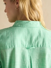 Joules Ida Green Cotton Shirt - Image 6 of 7
