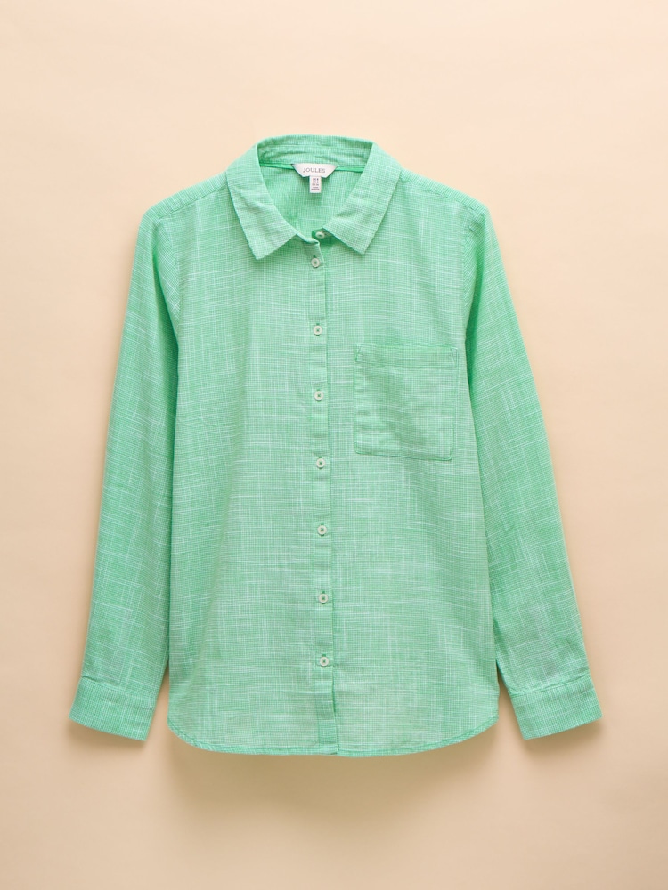 Joules Ida Green Cotton Shirt - Image 7 of 7
