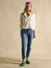 Joules Melanie White Cotton Broderie Blouse - Image 5 of 7