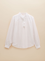 Joules Melanie White Cotton Broderie Blouse - Image 7 of 7
