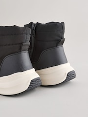 Black Zip Front Quilted Boots - Image 3 of 5