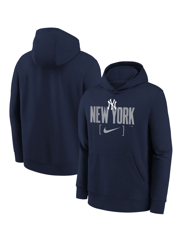 Fanatics Youth Blue MLB New York Yankees Club Fleece Club Stack Hoodie - Image 1 of 3